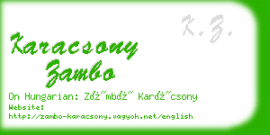 karacsony zambo business card